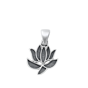 Silver Lotus Pendant from Sidney Imports