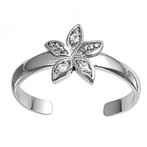 Silver Flower Toe Ring from Sidney Imports